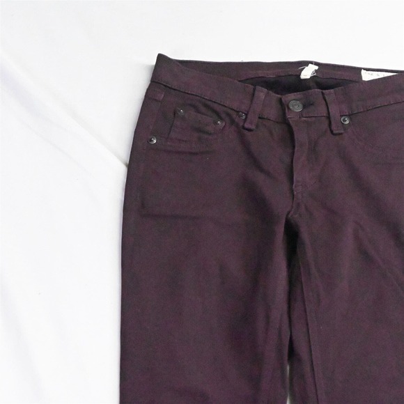Rag‎ + Bone 25 Legging Super Skinny Dark Red Mulberry Brushed Knit Jeans - Picture 2 of 7